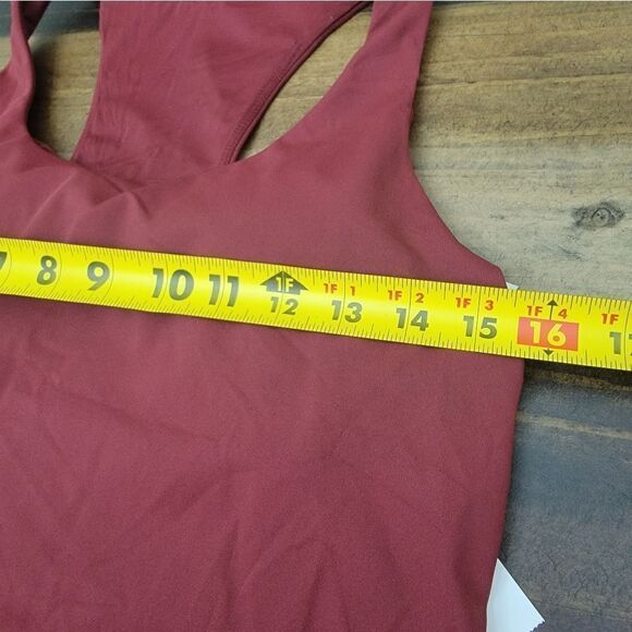 Anne Cole Active V Neck Crop Top Racerback Raisin Spandex Pull On Size L - Picture 5 of 6